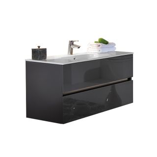 Тумба под раковину Armadi Art Vallessi 80см антрацит глянец 837-080-A glossy